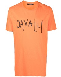 Roberto Cavalli Logo Print Crew Neck T Shirt