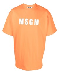 MSGM Logo Print Short Sleeve T Shirt