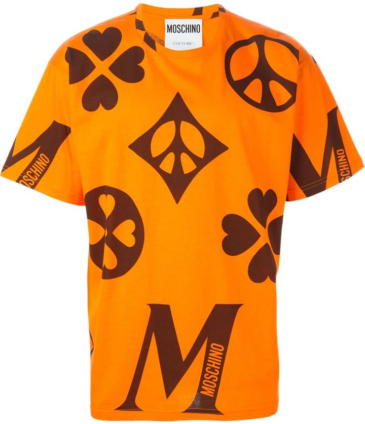 orange moschino shirt