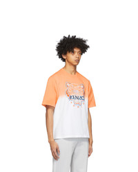 Kenzo Orange And White Tiger Gradient T Shirt