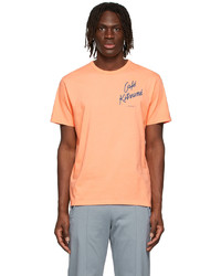 MAISON KITSUNÉ Orange Caf Kitsun Logo T Shirt