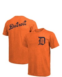 Majestic Threads Orange Detroit Tigers Throwback Logo Tri Blend T Shirt