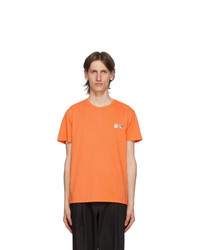 MAISON KITSUNÉ Orange Double Fox Head Patch T Shirt