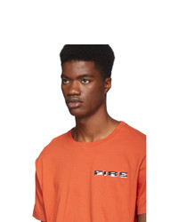 Heron Preston Orange Fire T Shirt