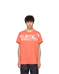 Helmut Lang Orange Logo Standard T Shirt