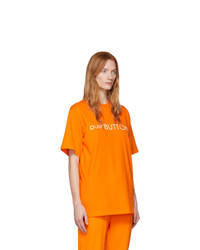 PushBUTTON Orange Logo T Shirt