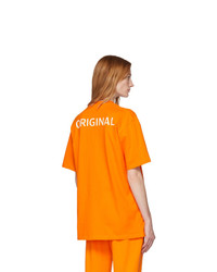 PushBUTTON Orange Logo T Shirt