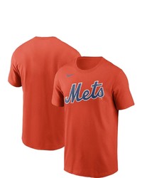 Nike Orange New York Mets Team Wordmark T Shirt