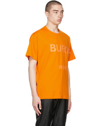 Burberry Orange Oversized Horseferry Print T Shirt