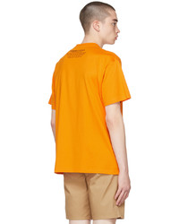 Burberry Orange Oversized Shark Graphic T Shirt