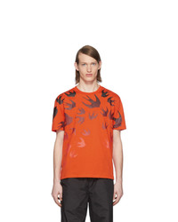 McQ Alexander McQueen Orange Swallow T Shirt