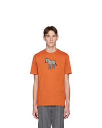 Ps By Paul Smith Orange Uni Zebra T Shirt