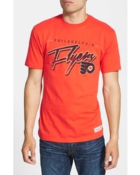 Mitchell & Ness Philadelphia Flyers Script Tailored Fit Graphic T Shirt
