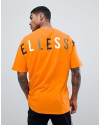 Ellesse Pineto Overszied T Shirt With Back Logo In Orange