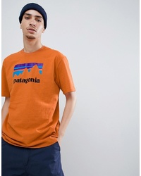 Patagonia Shop Sticker Responsibili Tee T Shirt In Orange