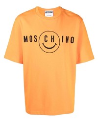 Moschino Smile Logo Print Cotton T Shirt