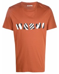 Marni Striped Logo Print T Shirt