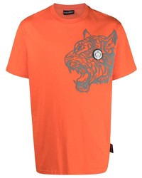 Plein Sport Tiger Print Short Sleeved T Shirt