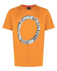 PS Paul Smith Zebra Ring Print Cotton T Shirt