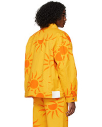 Liberal Youth Ministry Orange Printed Denim Jacket
