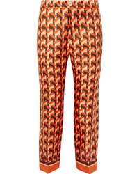 Orange Print Dress Pants