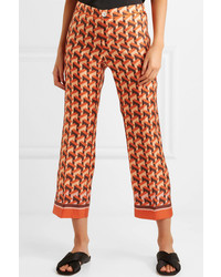 F.R.S For Restless Sleepers Ceo Printed Silk Twill Straight Leg Pants