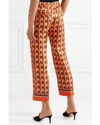 F.R.S For Restless Sleepers Ceo Printed Silk Twill Straight Leg Pants