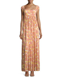 Rachel Pally Isa Cap Sleeve Printed Long Dress