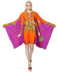 Moschino Printed Envers Satin Poncho Style Dress