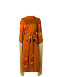 Orange Print Evening Dress