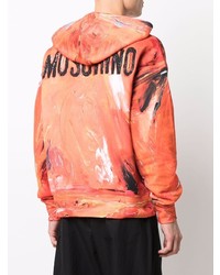 Moschino Abstract Print Zip Up Hoodie