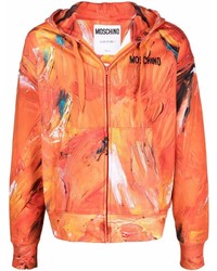 Moschino Abstract Print Zip Up Hoodie