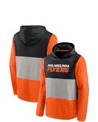 FANATICS Branded Blackorange Philadelphia Flyers Prep Color Block Pullover Hoodie