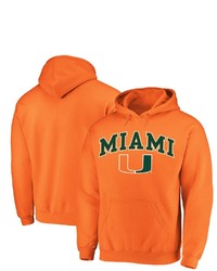 FANATICS Branded Orange Miami Hurricanes Campus Logo Pullover Hoodie