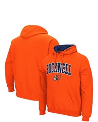 Colosseum Orange Bucknell Bison Arch And Logo Pullover Hoodie