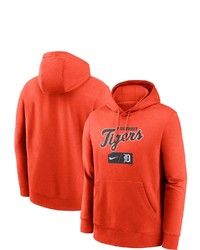 Nike Orange Detroit Tigers Team Lettering Club Pullover Hoodie