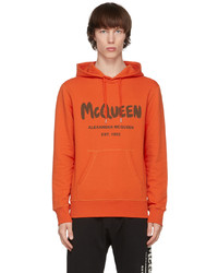 Alexander McQueen Orange Graffiti Hoodie