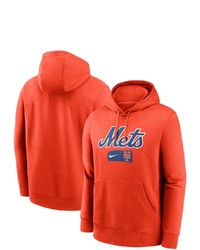 Nike Orange New York Mets Team Lettering Club Pullover Hoodie