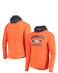 New Era Orangenavy Denver Broncos Active Block Hoodie Long Sleeve T Shirt