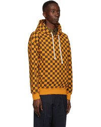 JW Anderson Yellow Brown Checkerboard Hoodie