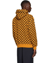 JW Anderson Yellow Brown Checkerboard Hoodie