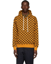 JW Anderson Yellow Brown Checkerboard Hoodie