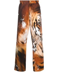 Roberto Cavalli Tiger Print Straight Leg Jeans