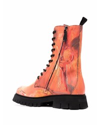 Moschino Abstract Print Combat Boots