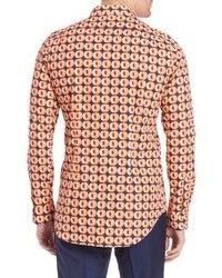 Paul Smith Peach Printed Long Sleeve Shirt