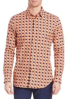 Paul Smith Peach Printed Long Sleeve Shirt, $325 | Saks Fifth