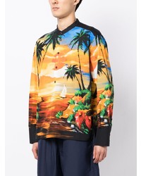 Dolce & Gabbana Sunset Print Collarless Shirt