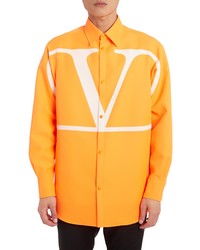 Valentino Vlogo Oversize Long Sleeve Woven Shirt