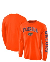 FANATICS Branded Orange Florida Gators Distressed Arch Over Logo Long Sleeve Hit T Shirt