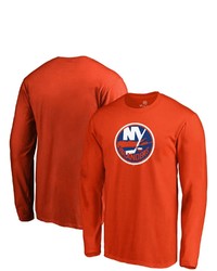 FANATICS Branded Orange New York Islanders Primary Logo Long Sleeve T Shirt At Nordstrom